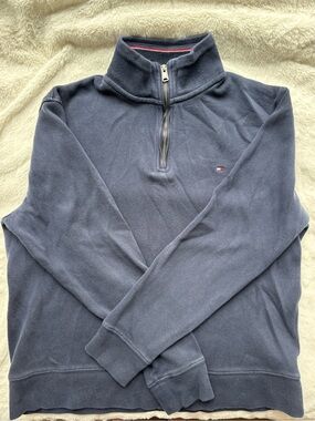Tommy Hilfiger Men's Navy Quarter-Zip Pullover Sweater